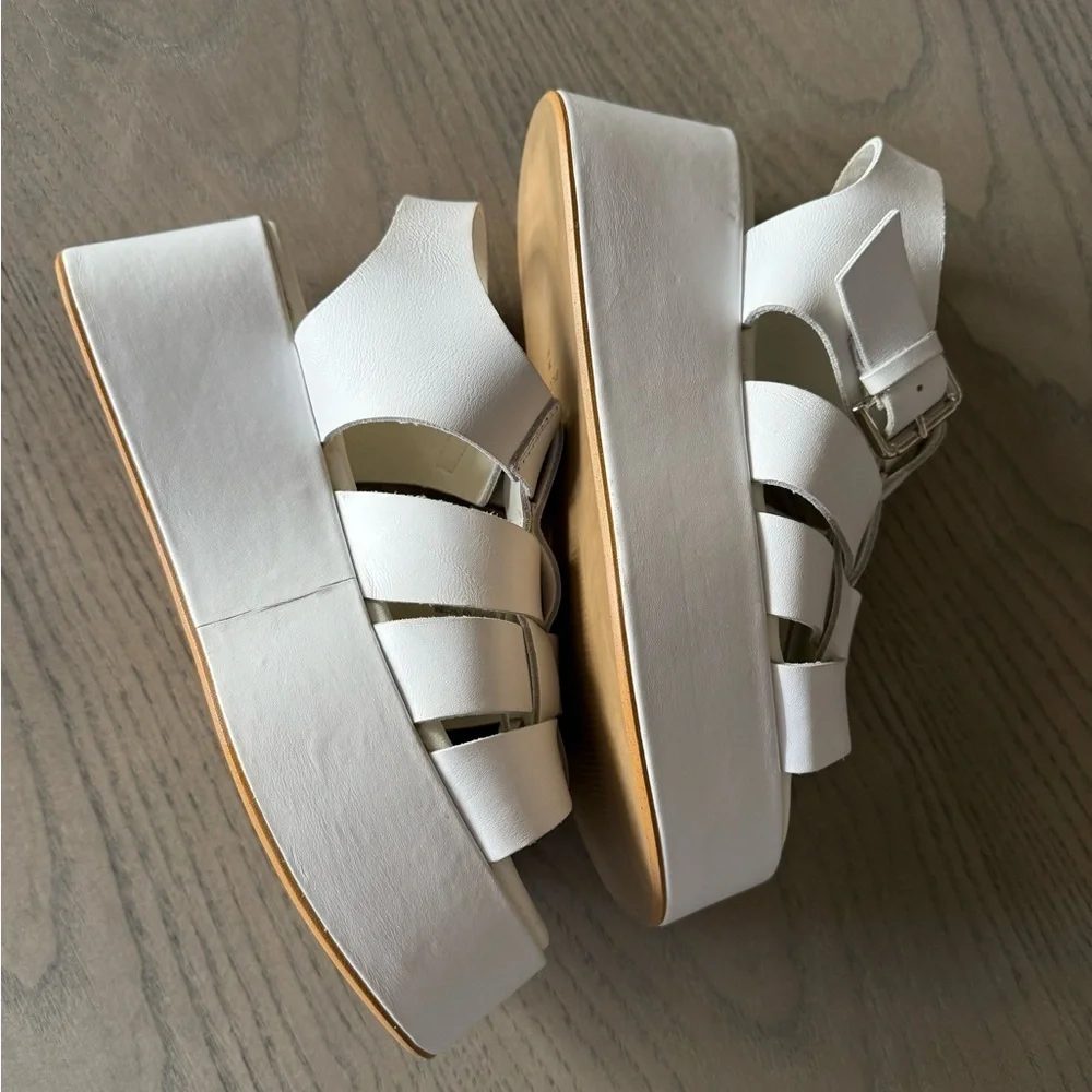 Anthropologie Pilcro Platform Fisherman Sandals – White, Size 38